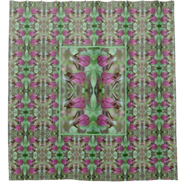 Rideaux De Douche Fleurs d'orchidées rose Lady Abstraites (Devant)