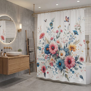 Rideaux De Douche Fleurs Élégantes