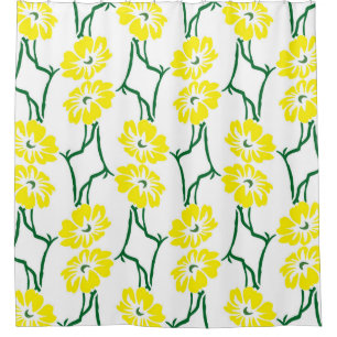 Rideaux De Douche Fleurs Jaunes : Motif sans couture illustré