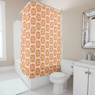 Rideaux De Douche Fleurs oranges, motif de fleurs, motif floral