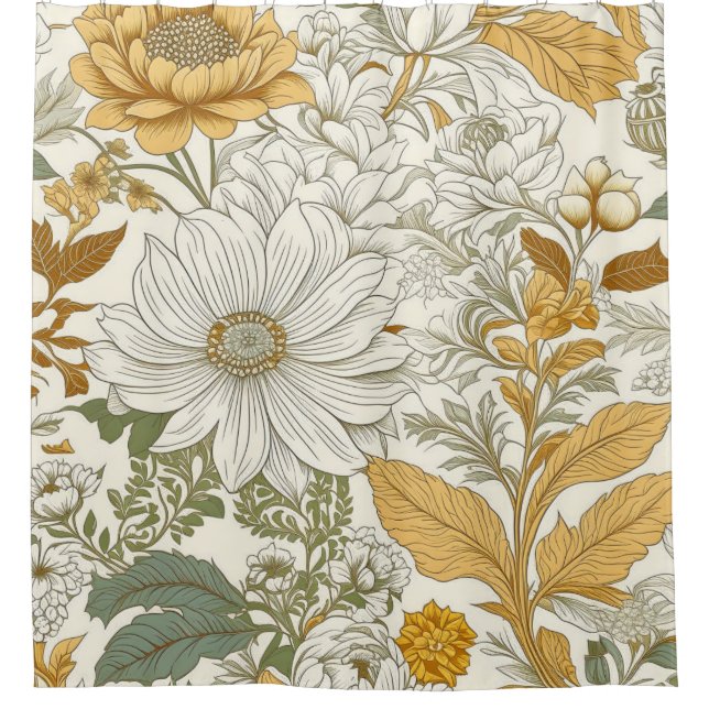 Rideaux De Douche Fleurs pâles (Devant)