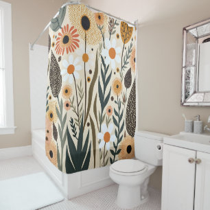 Rideaux De Douche Fleurs Plantes Bohème Botanique Design 389