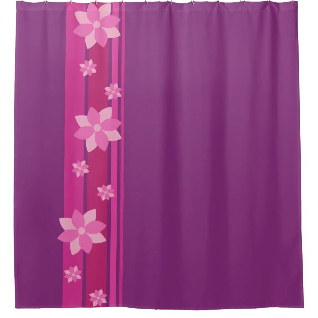 Rideaux De Douche Fleurs roses (Devant)