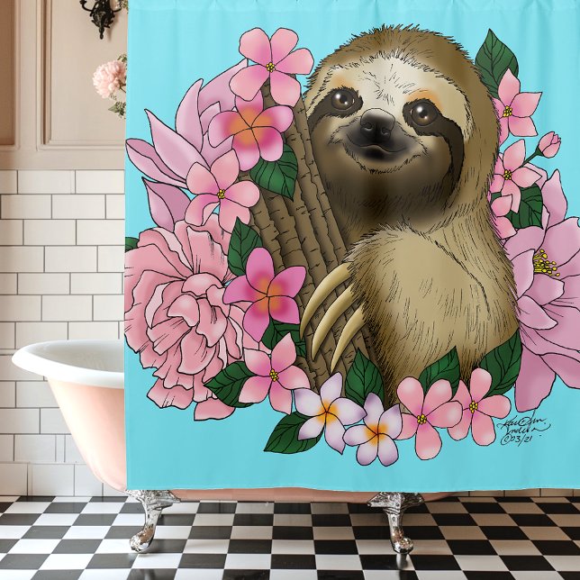 Rideaux De Douche Fleurs roses parentes (Créateur téléchargé)