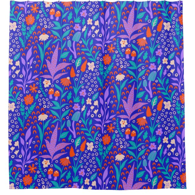 Rideaux De Douche Fleurs sauvages dynamiques (Devant)