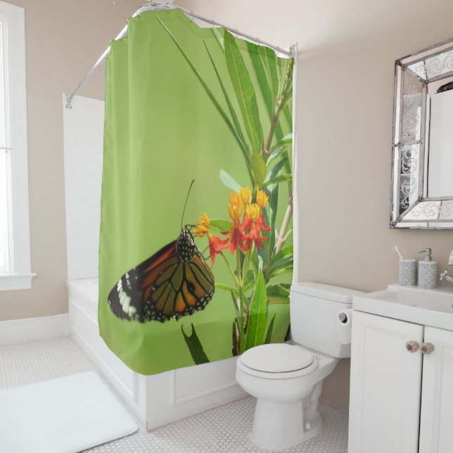 Rideaux De Douche Fleurs sauvages et papillon (En situation)