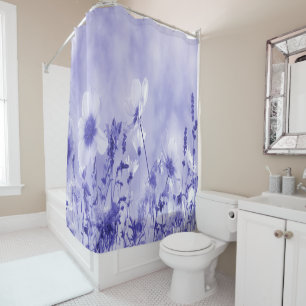 Rideaux De Douche Fleurs sauvages violettes ombragées