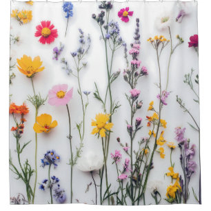 RIDEAUX DE DOUCHE FLEURS SÉCHÉES ESTHÉTIQUE FLORALE FLEUR SAUVAGE
