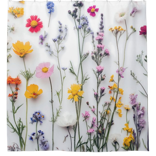RIDEAUX DE DOUCHE FLEURS SÉCHÉES ESTHÉTIQUE FLORALE FLEUR SAUVAGE (Devant)