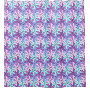 Rideaux De Douche Fleurs Tessellées De Verre Tiré