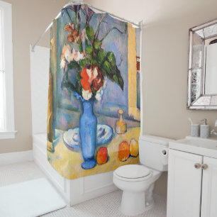 Rideaux De Douche Fleurs Vase Bleues, Paul Cezanne