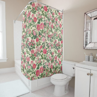Rideaux De Douche Fleurs Vintage Roses Jolies - Floral Cottagecore