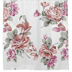 Rideaux De Douche Fleurs vintages Chic Shabby