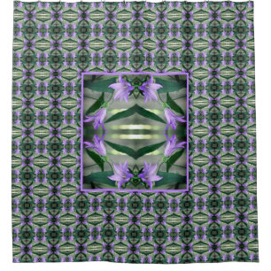 Rideaux De Douche Fleurs violettes délicates Motif Abstrait