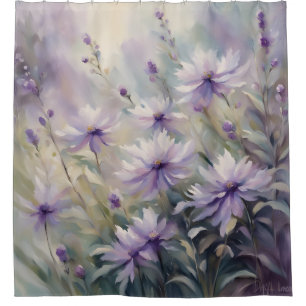 Rideaux De Douche Fleurs violettes douces et romantiques