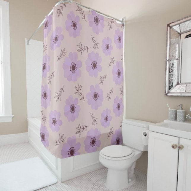 Rideaux De Douche fleurs violettes motif (Créateur téléchargé)