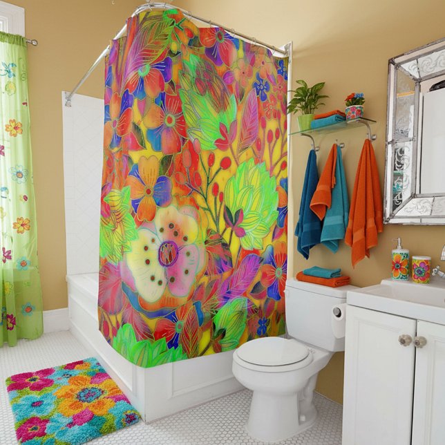 Rideaux De Douche Fleurs vives (Créateur téléchargé)