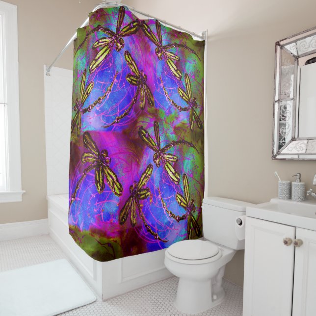 Rideaux De Douche Flit Hippie Dragonfly (En situation)