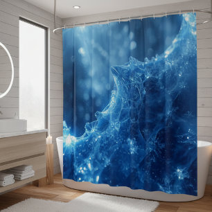 Rideaux De Douche Flocon de Neige en Cristal de Glace Magique Bleu G