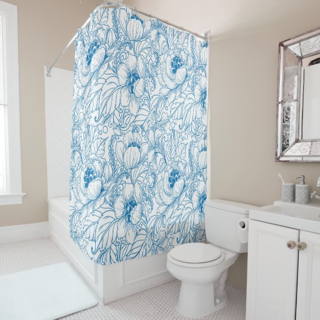 Rideaux de douche Floral (En situation)