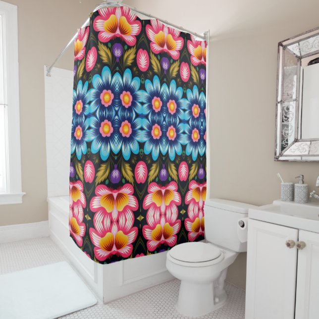 Rideaux De Douche floral (En situation)