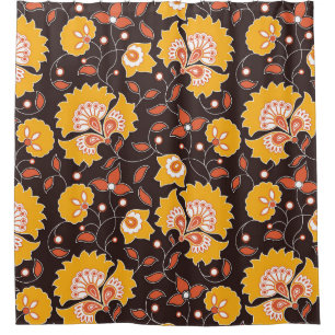 Rideaux De Douche Floral Indien couleur Vintage sans fil