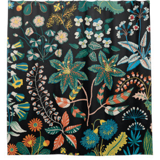 Rideaux De Douche Floral Lumineux : Botanique Aléatoire Sans Seamles