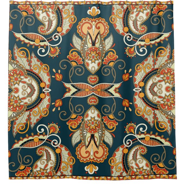 Rideaux De Douche Floral Paisley Bandanna : Ornement traditionnel (Devant)