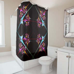 Rideaux De Douche Floral rose moderne Art Abstrait Couleur Motif #01