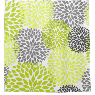 Rideaux De Douche Flore de Chartreuse Grey Dahlia