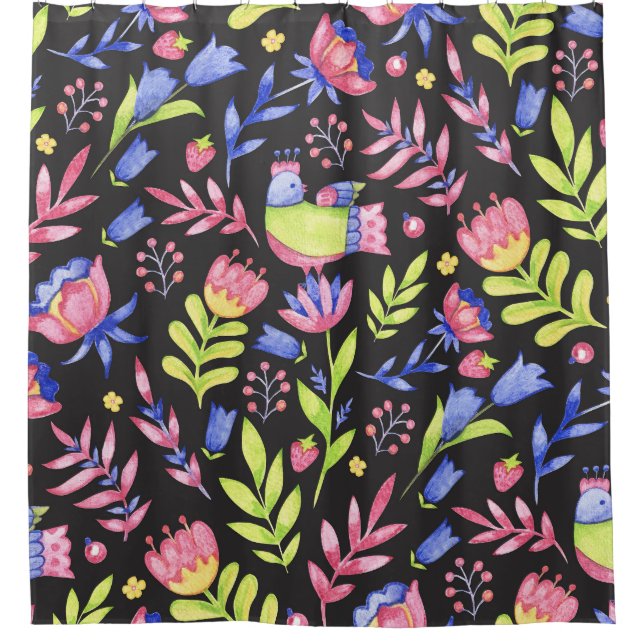 Rideaux De Douche Flore printanière : Motif imperméable (Devant)