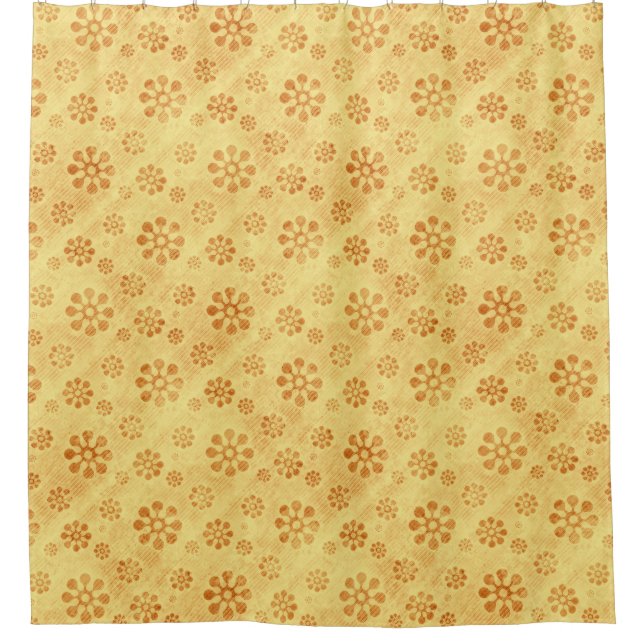 Rideaux De Douche Flower Power Blooms jaune + vos idées (Devant)
