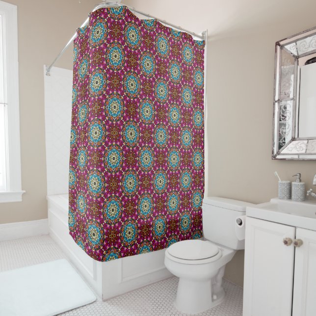 Rideaux De Douche Flower Power Jardin Groovy  (En situation)