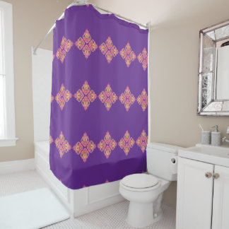 Rideaux De Douche Flowers on Purple Shower Curtain