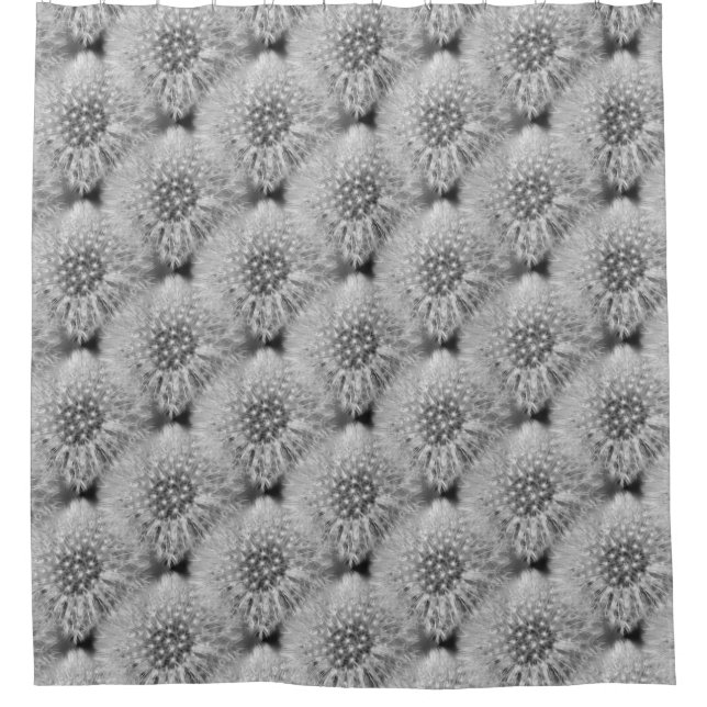 Rideaux De Douche Fluffy Blanc Dandelion Fleurs Motif de la nature (Devant)