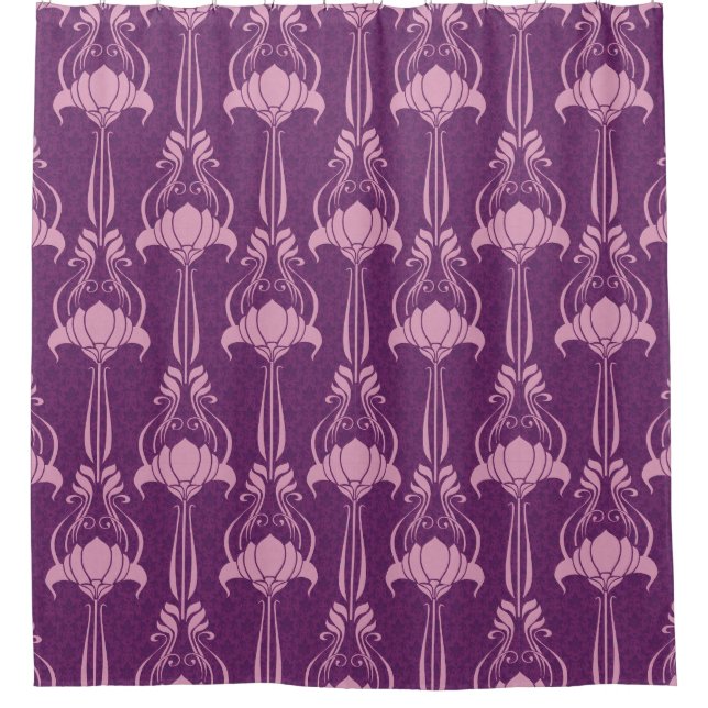 Rideaux De Douche Fond d'écran floral violet rose (Devant)
