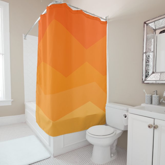 Rideaux De Douche Fond orange (En situation)