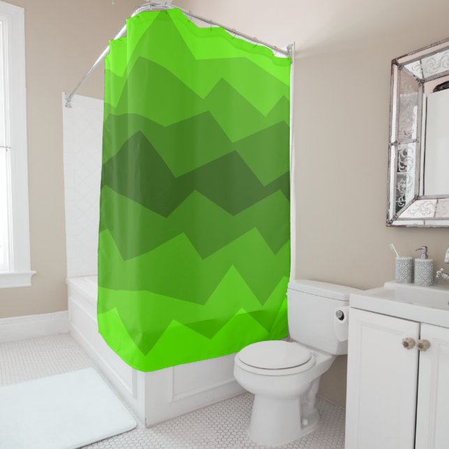 Rideaux De Douche Fond vert (En situation)