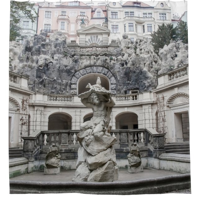 Rideaux De Douche Fontaine avec statue de Neptune à Prague (Devant)
