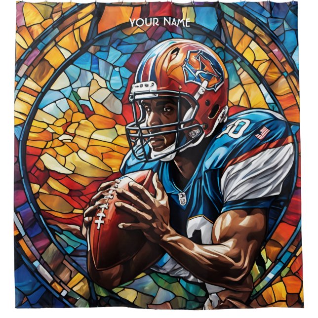 Rideaux De Douche Football en verre mignon Imaginaire (Devant)