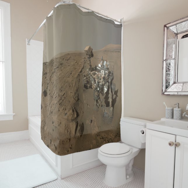 Rideaux De Douche Forage Mars Curiosity Red Martian Paysage (En situation)