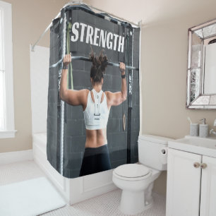Rideaux De Douche Force Fittness Femmes Muscle Worout Motivationnel