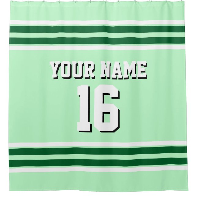 Rideaux De Douche Forest Green White Stripes Sports Jersey (Devant)