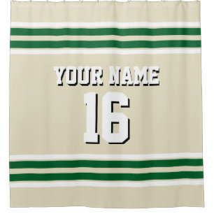 Rideaux De Douche Forest Green White Stripes Sports Jersey