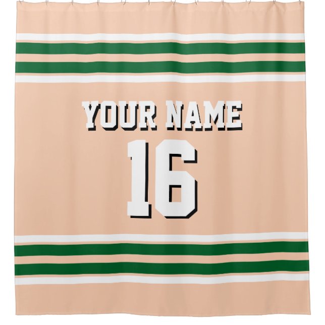 Rideaux De Douche Forest Green White Stripes Sports Jersey (Devant)