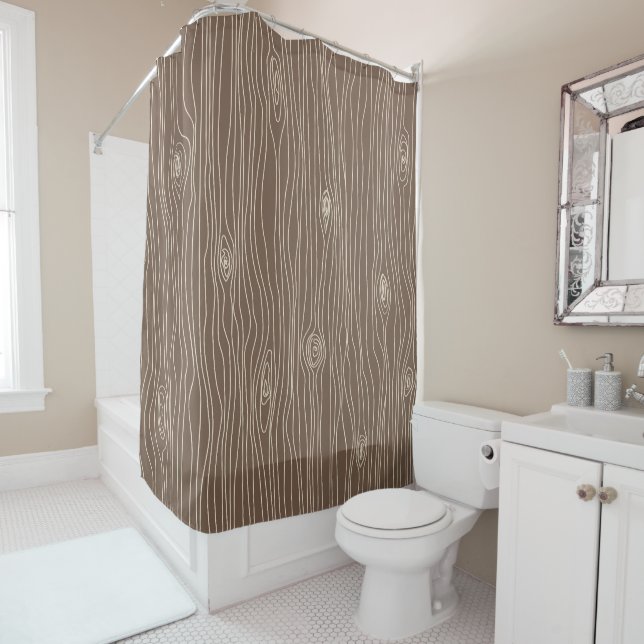 Rideaux De Douche Forêt Bois Rustique Fantaisiste (En situation)