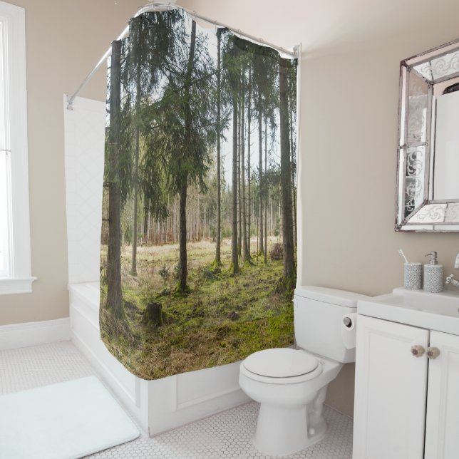 Rideaux De Douche Forêt toujours verte Félicité 2 (En situation)