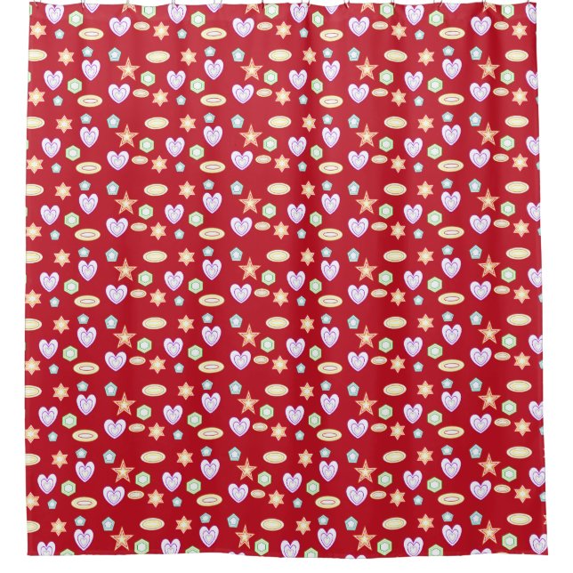Rideaux De Douche Formes rouges  (Devant)
