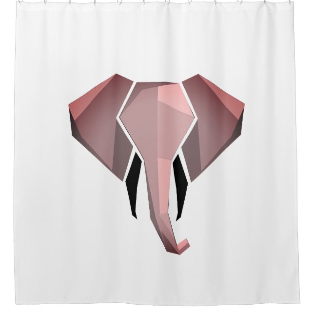 Rideaux De Douche Formes simples Géométrie Tête d'éléphant (Devant)