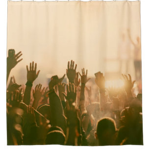 Rideaux De Douche Foule au concert - retro style photoconcert, foule